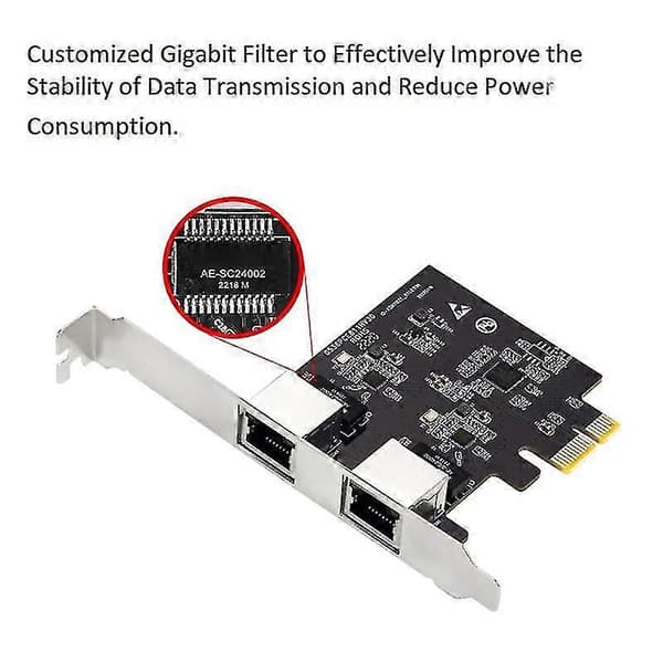 Pcie Dual Gigabit Ethernet Controller Kort Rtl8111h Chips Server Netværk 2 Rj45 Port Lan Adapter Zc