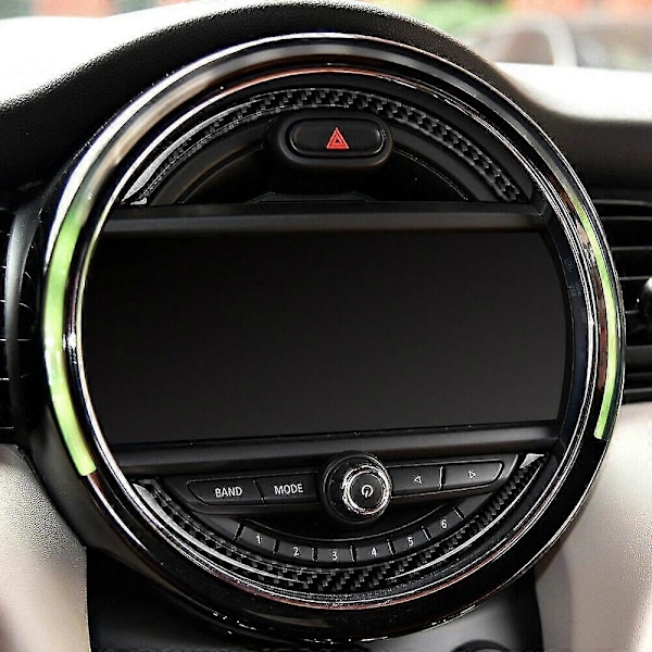 Äkta kolfiber för Mini Cooper F55 F56 Konsol Navigationsskärm Ram Trim