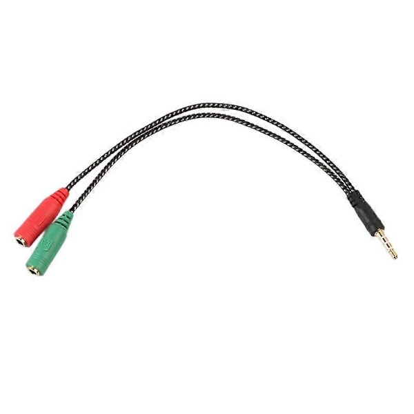 3.5mm Hane till 2 Hona Jack Ljud Mikrofon Headset Splitter Adapter Kabel Konverterare