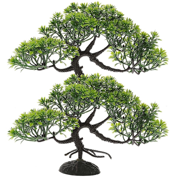 2 stk. Akvarie Bonsai Fisketank Kunstig Fyrretræ Plante Akvarie Dekoration Fisketank Plante