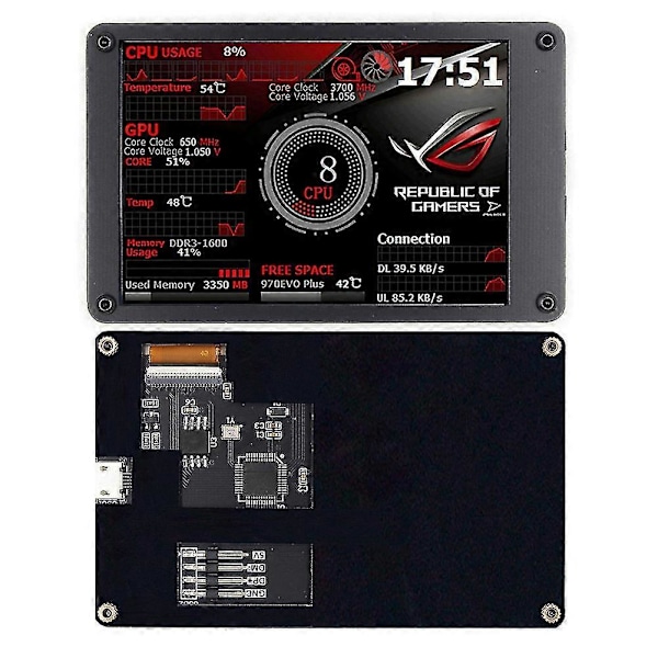DIY Computer Display 3,5 Tommer IPS Skærm Temperatur Overvågningsdisplay CPU GPU Ram 4pin 2,54 Pin C