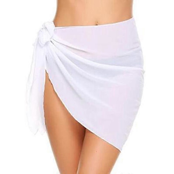 Korte strand-saronger for kvinner, chiffong, badekåpe, bikini-skjørt med splitt på siden for varme sommerdager Sapphire S