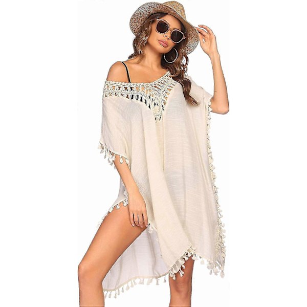 Badedragt Cover Up Dame Badedragt Kjole Plus Size Sexet Bikini Strand Tunika Top Sommer B yellow L