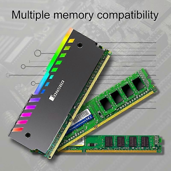 2 kpl JONSBO NC-2 LED-pöytäkoneen emolevy Aura Control RGB -muistille Ram-jäähdytin