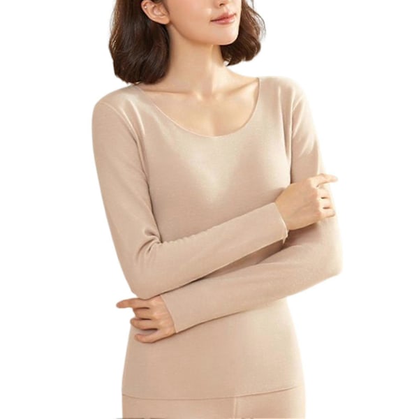 Termounderkläder Herr Vinter Dam Långkalsonger Set Fleece Håller Värmen I Kallt Väder Female Skin Color 2XL