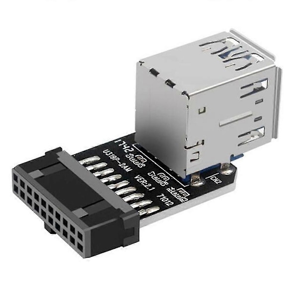 20-nastainen Dual USB3.0 -sovitin, työpöydän emolevy 19-nastainen/20-nastainen liitäntä 2 USB A -naarasliitäntään