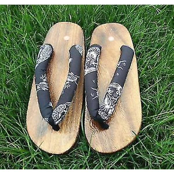 Snabb Leverans Japansk Anime Cosplay Kostym, Herr Sommarsandaler, Träskor, Tofflor Träskor, Flip-flops - Blå Blomblad 36 37