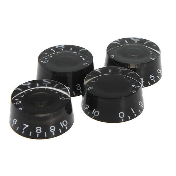 4 ST/ Set Runda Gitarrknoppar Volym Tonkontroll Knoppar Vridknappar för Epiphone Stil Elektrisk Gitarr Delar Ersättning (Svart)