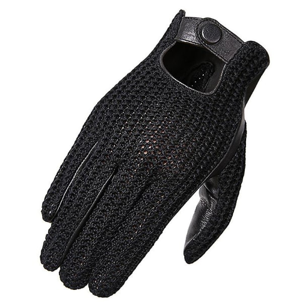 Evago pekskärmshandskar i äkta läder för män Halkfria motorcykel handskar i getskinn BLACK M