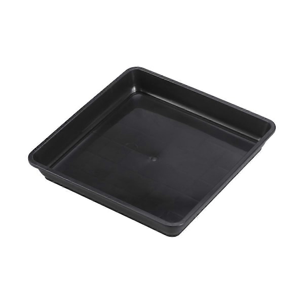 10 STK. Resin Bakke Firkantet Torus Chassis Bakke Husholdnings Indendørs Udendørs Have Pottet Blomsterpotte Vandingsbakke Ornament (Sort)