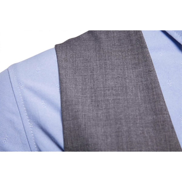 Julemænd Ensfarvet U-Hals Dobbeltknappet Jakkesætsvest Slim Fit Formel Vest Grey M