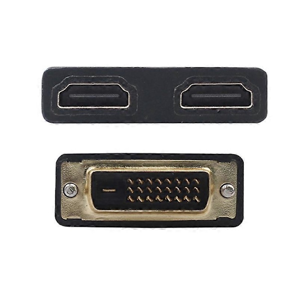 Dobbelt HDMI-kompatibel Hun til DVI 24+1 Han Adapter Kabel Bi-direktionel Konverter Ledning