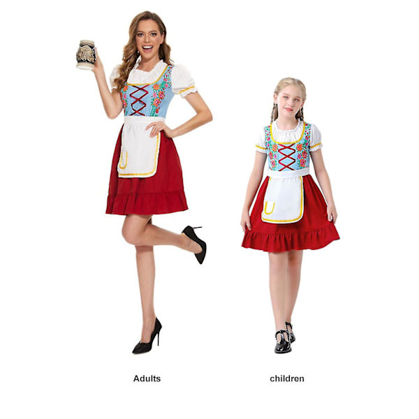 Nopea Toimitus Naisten Saksalainen Oktoberfest Baijerilainen Oluttyttö Puku Piika Festivaali Juhlat Red L
