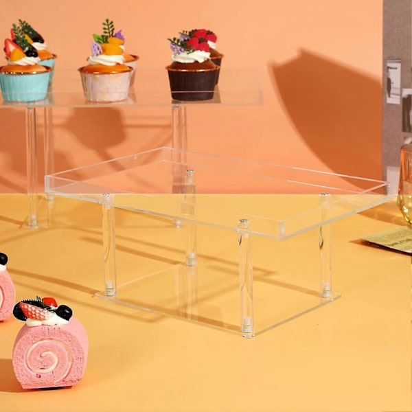 Cupcake Dessertbord Display Set Enkel Montering Mångsidig Design Transparent Dessert Bakverk Mat Godis Våningsfat Kakfat