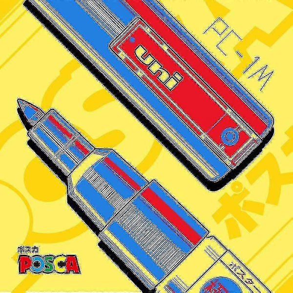 1 st Uni Posca Pc-1m Färgmarkör Affischfärg Markeringspenna Extra Fin Spets Färgglad Konstmarkörpenna