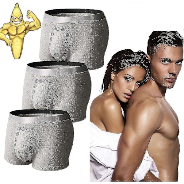 3 kpl Eft Energy-field-therapy miesten alusvaatteet, Energy Field Therapy miesten alusvaatteet Energy Field Therapy miesten housut Grey 3XL