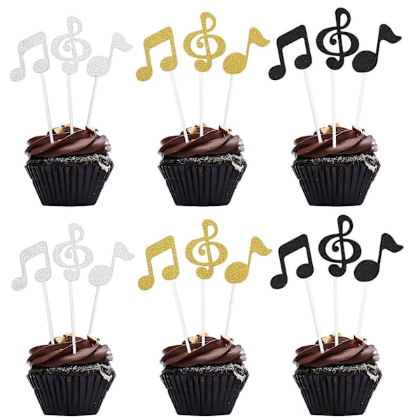 18 stk. Kaffekaker Rock Cupcake Topper Musikk Kakedekorasjoner Kakedekorasjoner Musikkdekorasjoner Kaffetopping