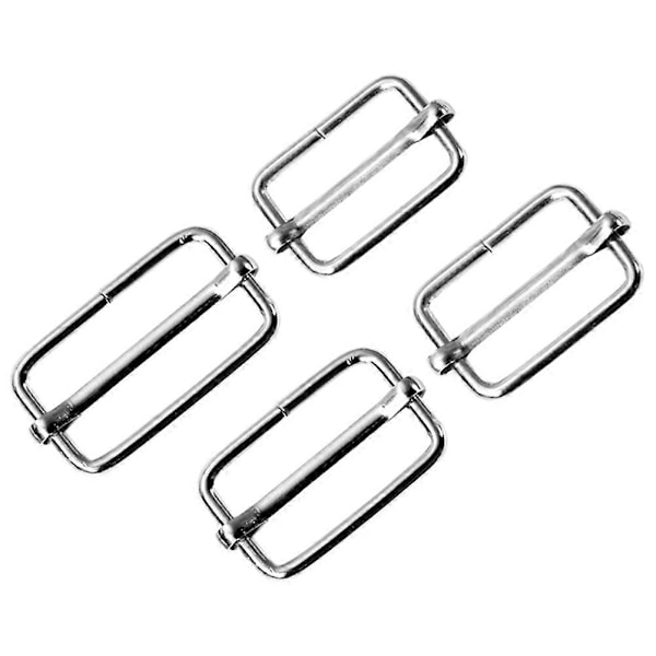 20 ST Slide Bältesanslutning Rullspännen Väskrem Justerbara Metallstiftspännen för Ryggsäck Resväska Kläder (Silver)
