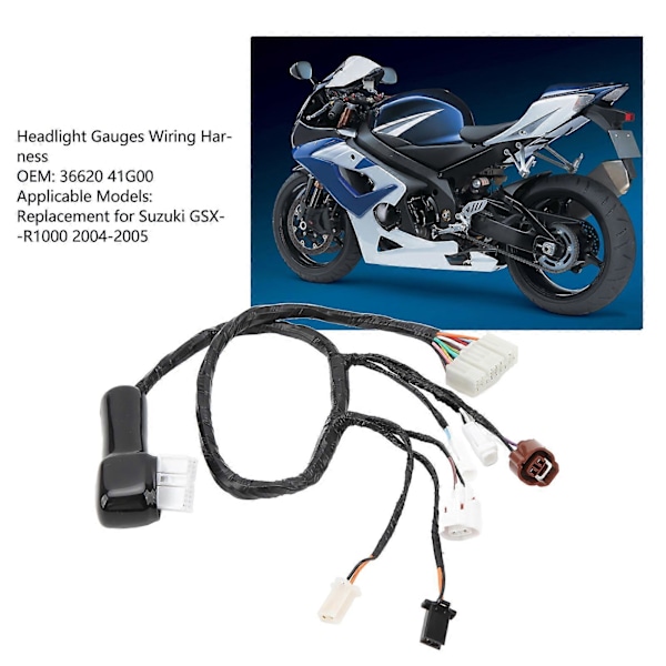 Kablage för strålkastarinstrument 36620 41G00 Känslig Ersättning För Suzuki GSXR1000 2005 till 2006