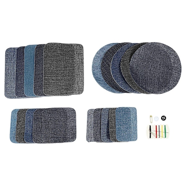 20 st Stryk-på-lappar Armbågslapp Knälapp Reparationslappar DIY för Kläder Jeans Tyg Sömnad