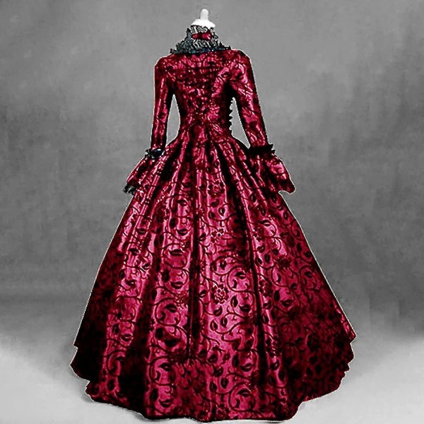 Snabb Leverans Noble Klänningar Damklänning Plus Size Medeltida Balklänningar Eleganta Kostymer För Kvinnor Viktoriansk Klänning 4 färger Red S