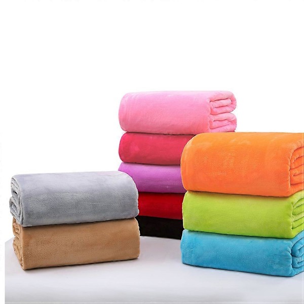 Underbar Flanell Fleece Husdjursfilt Mjuk Handduk Enfärgad Husdjursfilt (Silvergrå)