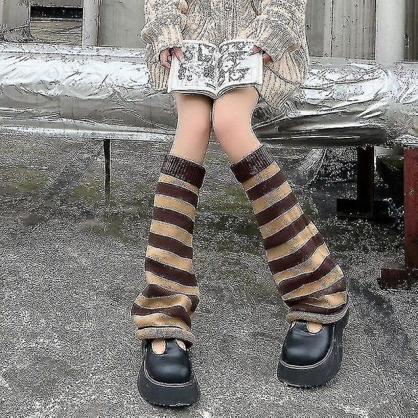 Benvärmare för Ascergery kvinnor 80-talet 90-talet Goth benvärmare flickor Kawaii japansk stil stickat