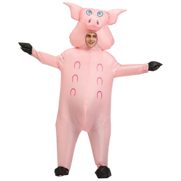 Vuxen maskot rosa gris Uppblåsbara kostymer Halloween Cosplay kostymer för man Kvinna Djurfest Rollspel Disfraz