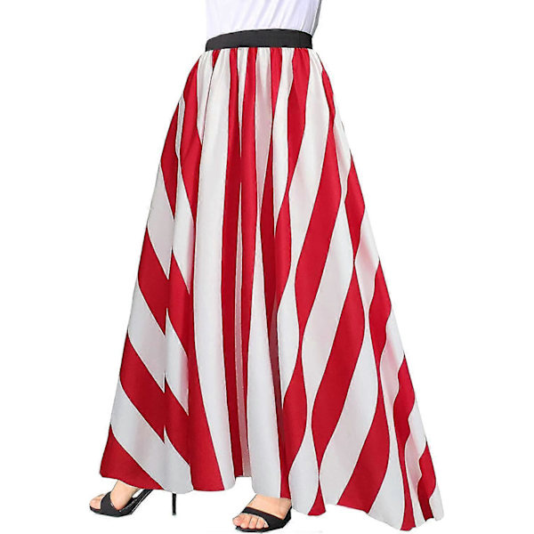 Dam Silkeslen Elastisk Midja Plisserad Accordion Midi Långkjol S-2xl Style2 XL