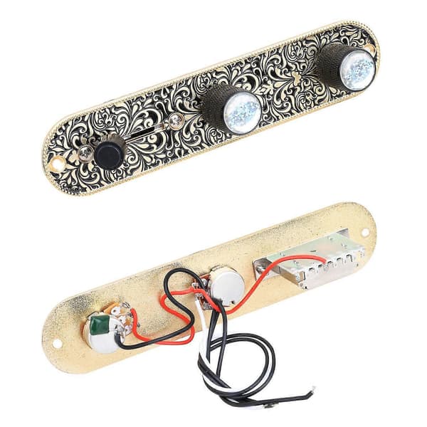 3-vägs Förkopplad Kontrollplatta Kablage Switch Rattar För Tele Tl Gitarrtillbehör Svart Guld