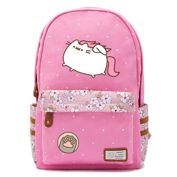 Fet katt mochila söt canvasväska kawaii ryggsäck ungdom axelväska style 5