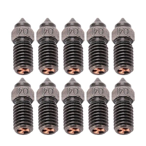 10 stk 0,4 mm Ekstruderdysser Høj Flow Hot End Hærdet Stål Dyse Udskiftning til Neptune 3D Printer