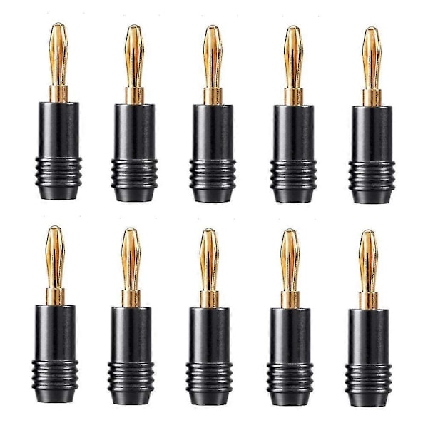 10 stk Høyttaler Bananplugg Kobling 4k Gullbelagt 4mm Banankontakt For Høyttaleradapter Audio V