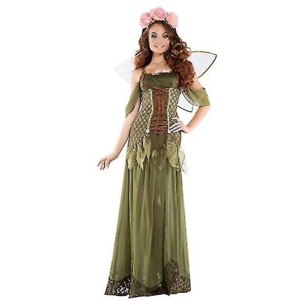 Snabb leverans Kvinnor Skogsprinsessdräkt Vuxen Halloween Fairy Kostymer Large