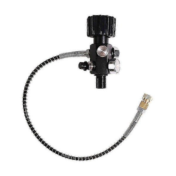 M18x1.5 Pcp Tank Dobbel Manometer Ladeventil Luftfyllestasjon Gassflaske Påfyllingsadapter 6000psi Wit