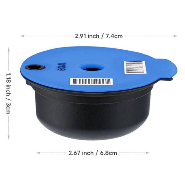 Gjenbrukbar Kaffekapsel Pod For Kaffebrygger Påfyllbare Kaffeskiver For Bo-sch Maskin-60ml