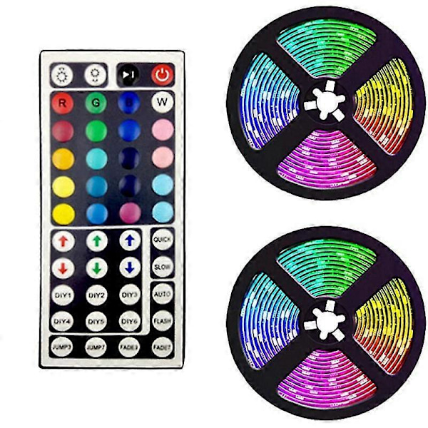 10m Vattentäta LED-slingor med 44-knapps Kontroller Flexibla Färgskiftande RGB-ljusslingor EU