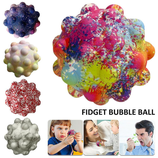 Kids 3d Pop It Ball Fidget Toy Silikon Popping It Relief Ball Bubble Stress Handspel Present style 1