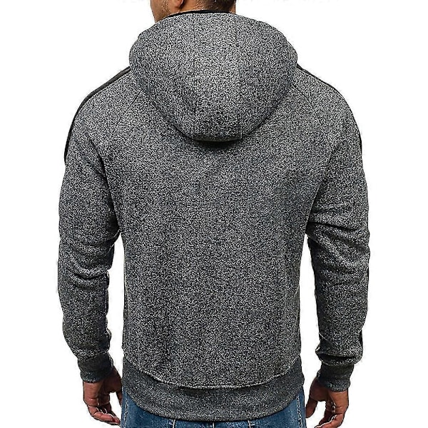 Färgglad herrjacka med långa ärmar, huvtröja, sweatshirt, jacka med dragkedjefickor Dark Gray M