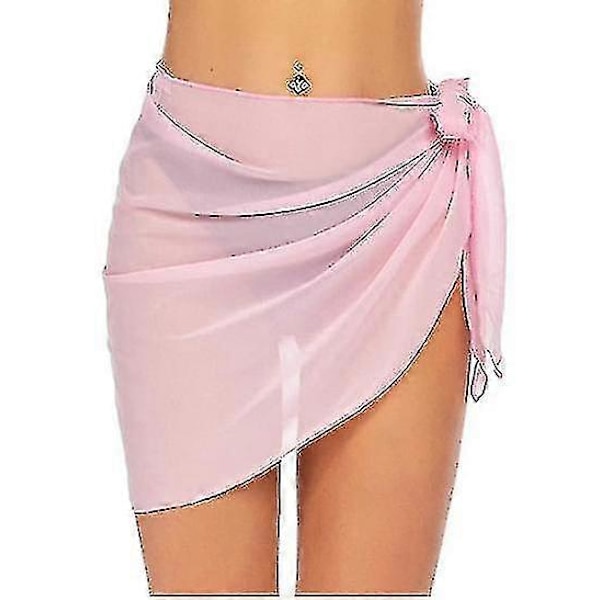 Strand Sarong Baddräkt Överdrag för Kvinnor Andningsbar Snabbtorkande Sarongkjol A Pink 190*46cm