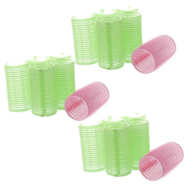 18x Store Selvgribende Hårruller Hæfte DIY Hårrullere 4,5 cm