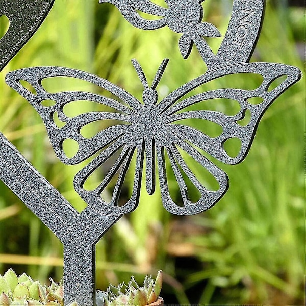 Hjerteformet Plade Ornament Metal Pæl Ord Kort Dine Vinger Var, Men Vores Hjerter Var Ikke Til Garde