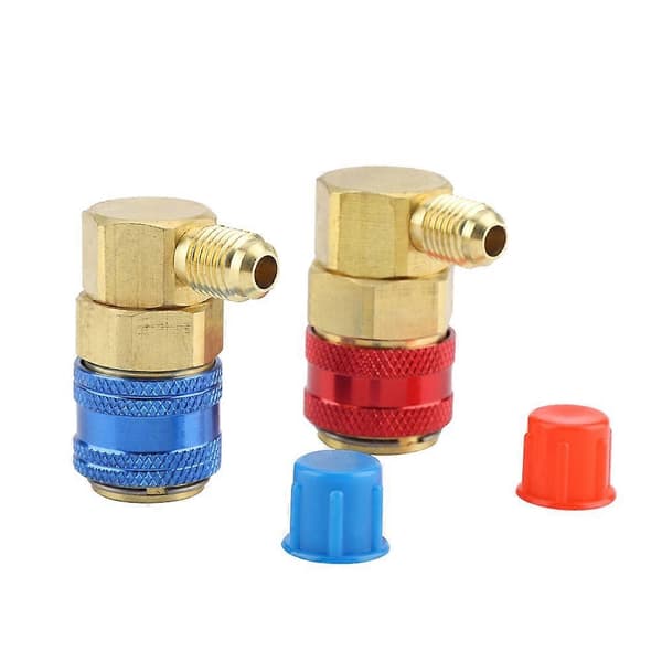 Par R134a Bil Luftkonditionering Fluoridfogar Snabbkopplingar Anslutningar för Köldmedium R134a