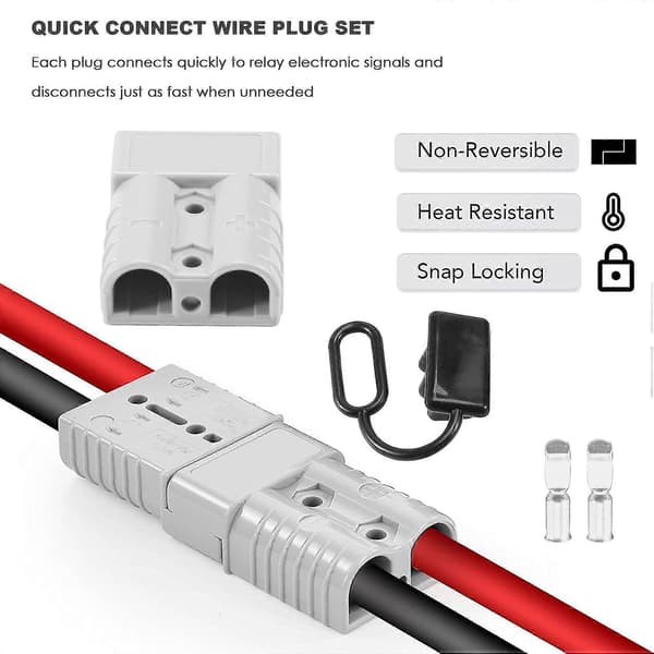 4 stk. 6-8 Gauge 50a Batteri Hurtig Tilslut/Afbryd, Startkabel Stikforbindelsessæt Til Bugseringssystemer