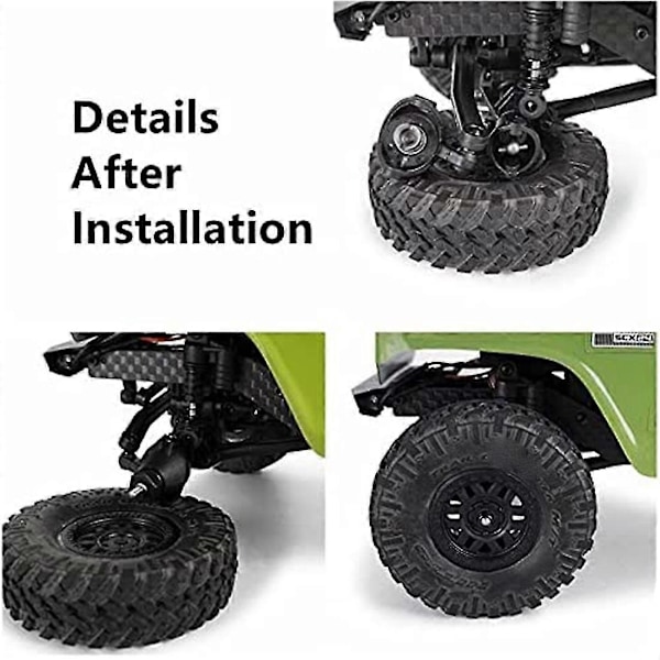 Rustfritt Stål Bakre Cvd Drivaksel Transmisjonsaksel Akselsett For 1/24 Axial Scx24 90081 Rc Craw
