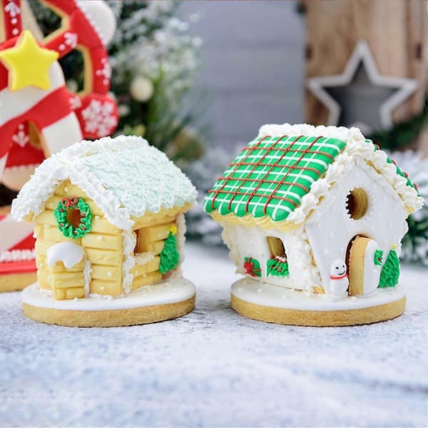 Plast Julkakformar Set 3D Mini Pepparkakshus Kakform Kit S