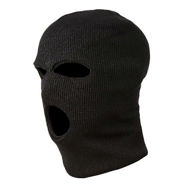 3-reikäinen poliisimaski / huppu, väri musta, poliisi - Swat - Gign - Raid - Erikoisjoukot - - - Hiihto - Sno