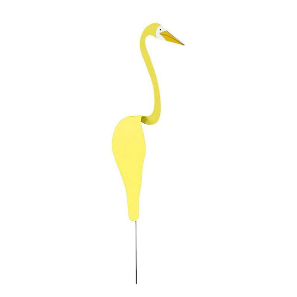 Snurrande Fågel Rosa Flamingo Dynamisk Fågel Lätt Trädgårdsbris Fågel Vind Konstdekorationer För Uteplats Gård Utomhus Damm Pool Fontän Yellow
