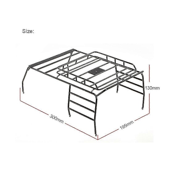1/10 Scx10 31m Akselivälin Kiipeilyautolle S Ca Kattoteline Metallinen Tavarateline