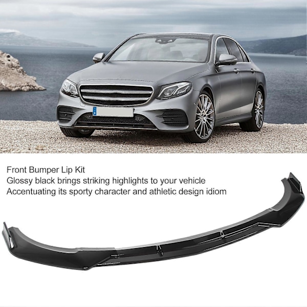 Frontkofanger Læbe Sæt Blank Sort 3 Dele Kofanger Spoiler Luft Hage Krops Splitter Sæt Erstatning for Benz EClass W213 AMG Line